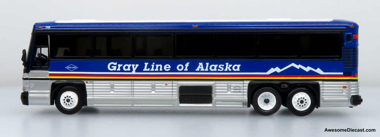 2001 MCI D4000 Coach: Gray Line of Alaska 1:87 (HO) Diecast Model Bus by Iconic Replicas