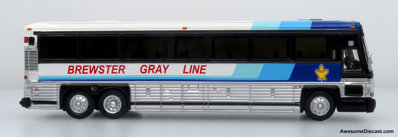 2001 MCI D4000 Coach: Brewster Gray Line 1:87 (HO) Diecast Model Bus by Iconic Replicas