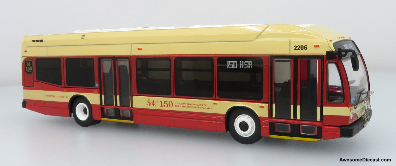 Last Few!! Nova Bus LFS HEV Transit Bus: Hamilton — 150th Anniversary 1:87 (HO) Diecast Model Bus by Iconic Replicas
