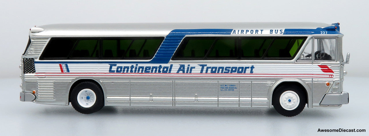 1964 MCI MC-5A Coach: Continental Air Transport / O’Hare Airport 1:87 (HO) Diecast Model Bus by Iconic Replicas