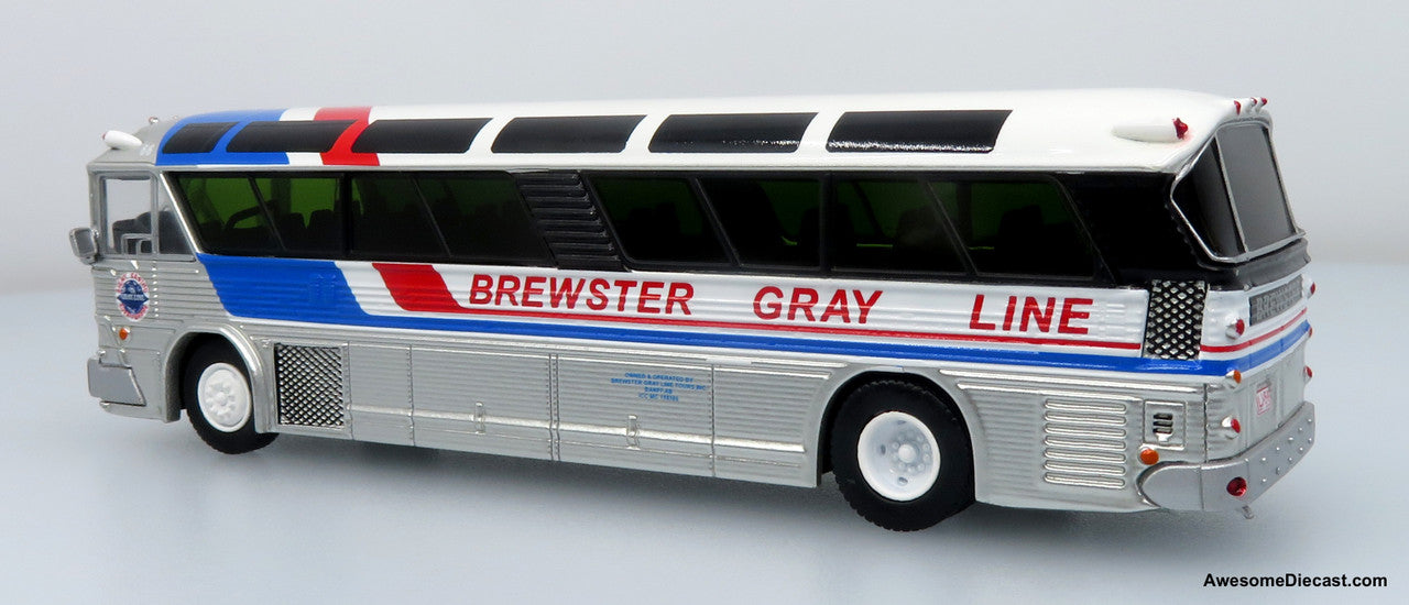 1964 MCI MC-5A Coach: Brewster Gray Line 1:87 (HO) Diecast Model Bus by Iconic Replicas