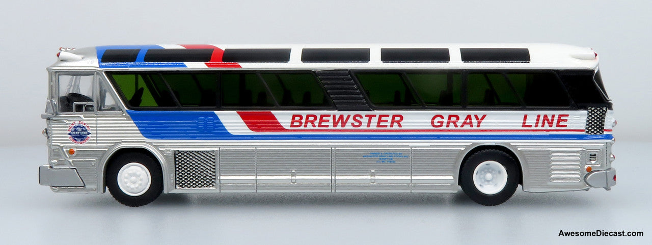 1964 MCI MC-5A Coach: Brewster Gray Line 1:87 (HO) Diecast Model Bus by Iconic Replicas