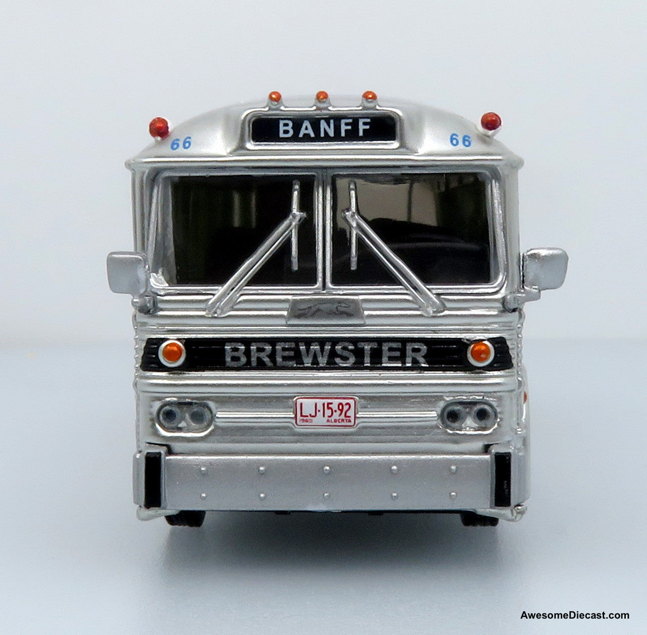 1964 MCI MC-5A Coach: Brewster Gray Line 1:87 (HO) Diecast Model Bus by Iconic Replicas