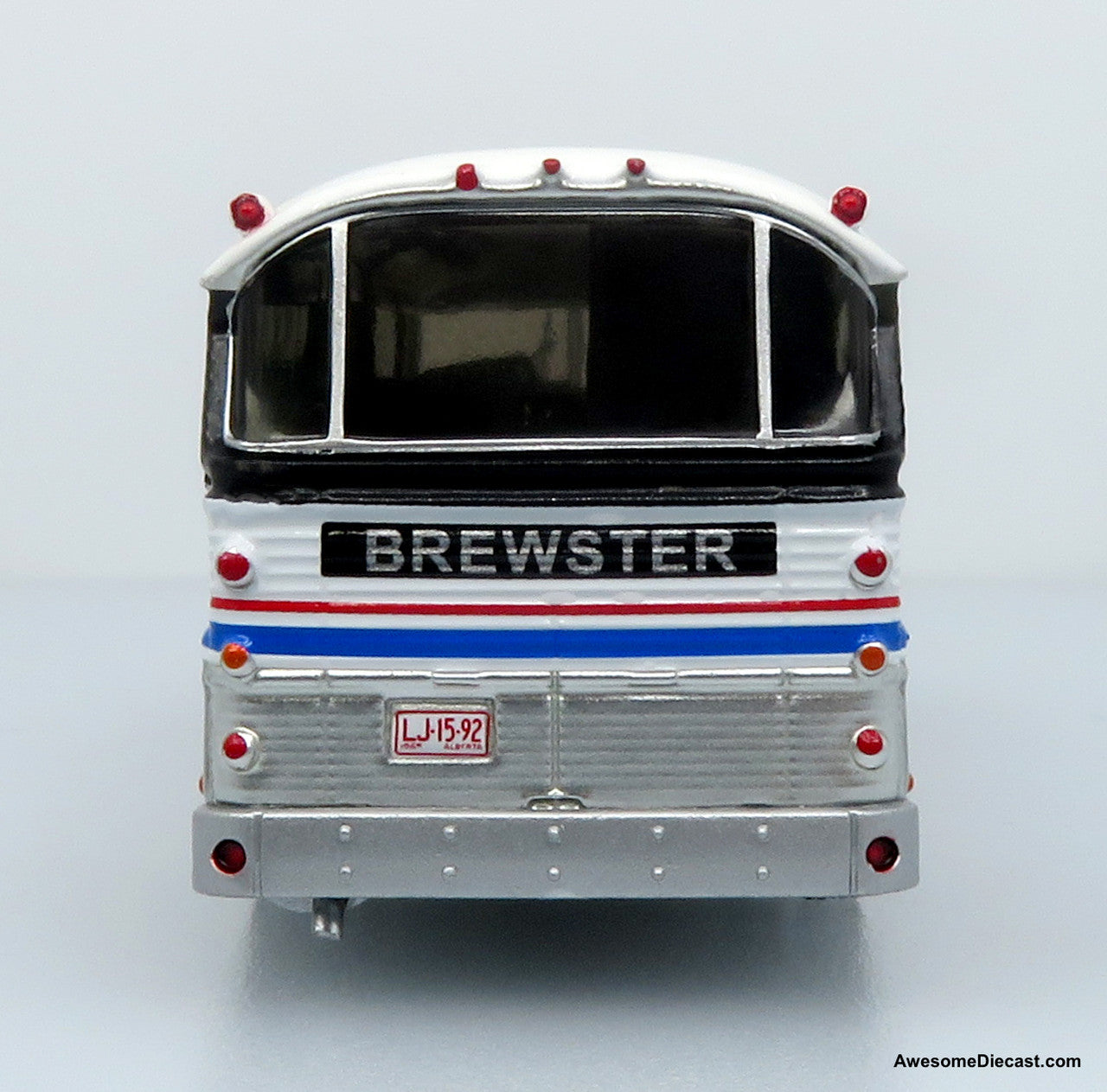 1964 MCI MC-5A Coach: Brewster Gray Line 1:87 (HO) Diecast Model Bus by Iconic Replicas