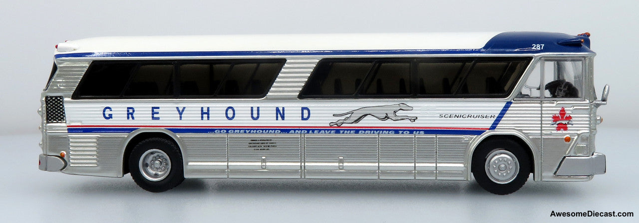 1964 MCI MC-5A Coach: Greyhound Canada 1:87 (HO) Diecast Model Bus by Iconic Replicas