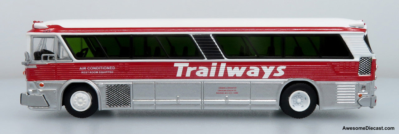 1964 MCI MC-5A Coach: Trailways 1:87 (HO) Diecast Model Bus by Iconic Replicas
