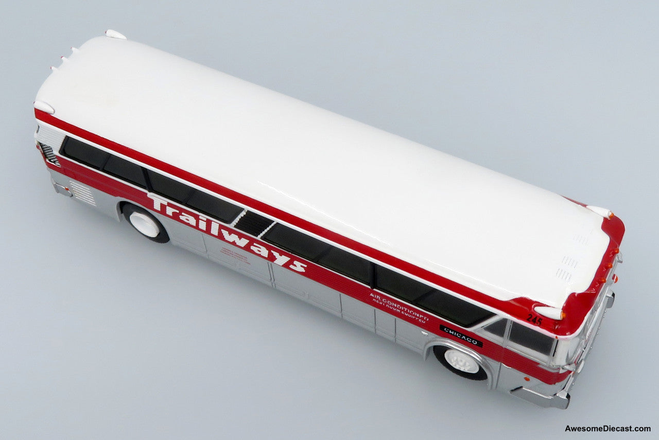 1964 MCI MC-5A Coach: Trailways 1:87 (HO) Diecast Model Bus by Iconic Replicas