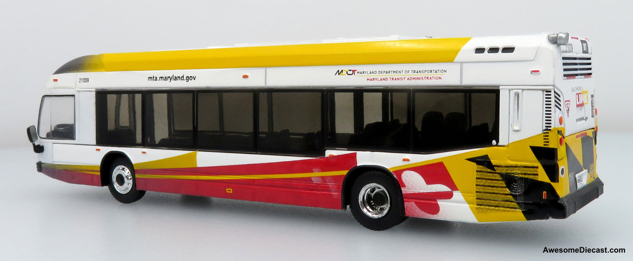 Nova Bus LFSH Hybrid Transit Bus: MTA Maryland 1:87 (HO) Diecast Model Bus by Iconic Replicas