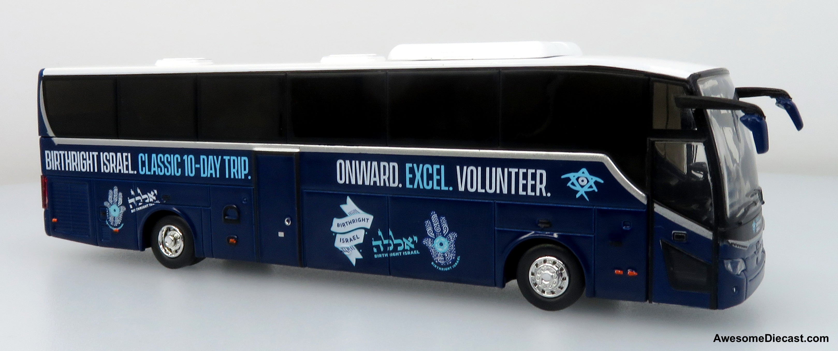 TEMSA Maraton Coach: Birthright Israel 1:87 (HO) Diecast Model Bus by Iconic Replicas