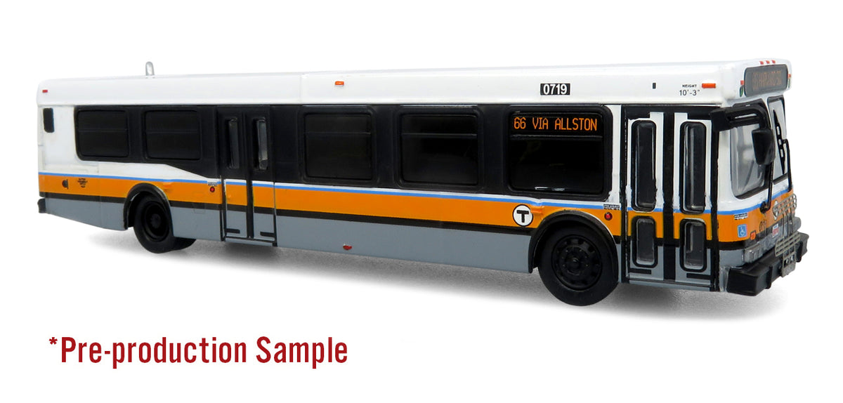 New Flyer D40LF Transit Bus: MBTA Boston 1:87 (HO) Diecast Model Bus by Iconic Replicas