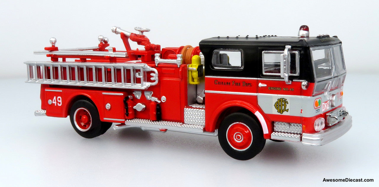 1974 Ward LaFrance Fire Engine: Chicago Fire Department – Engine 49 1:87 (HO) Diecast Model Fire Truck by Iconic Replicas