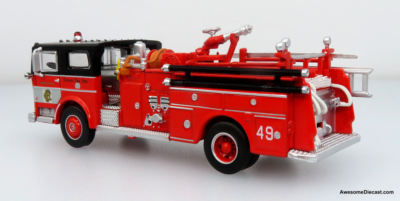 1974 Ward LaFrance Fire Engine: Chicago Fire Department – Engine 49 1:87 (HO) Diecast Model Fire Truck by Iconic Replicas