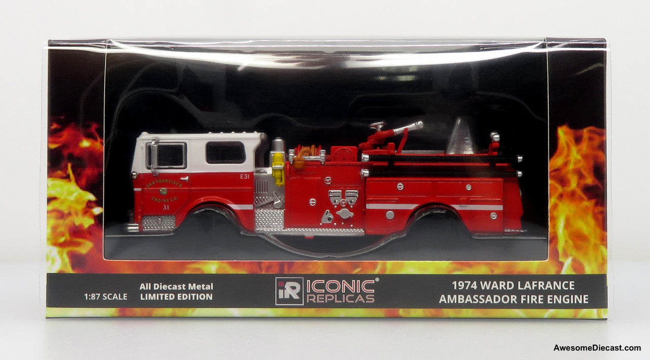 1974 Ward LaFrance Fire Engine: San Francisco Fire Department – Engine 31 1:87 (HO) Diecast Model Fire Truck by Iconic Replicas