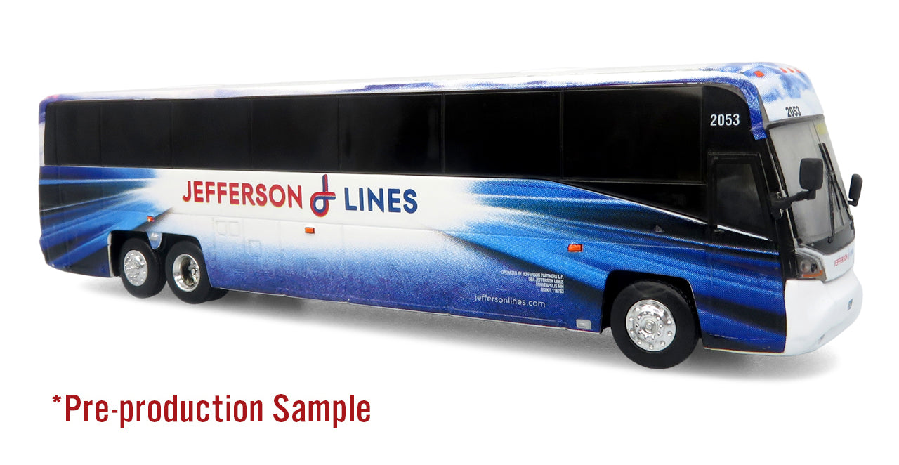 MCI D4520 Coach Bus: Jefferson Lines 1:87 (HO) Diecast Model Bus by Iconic Replicas