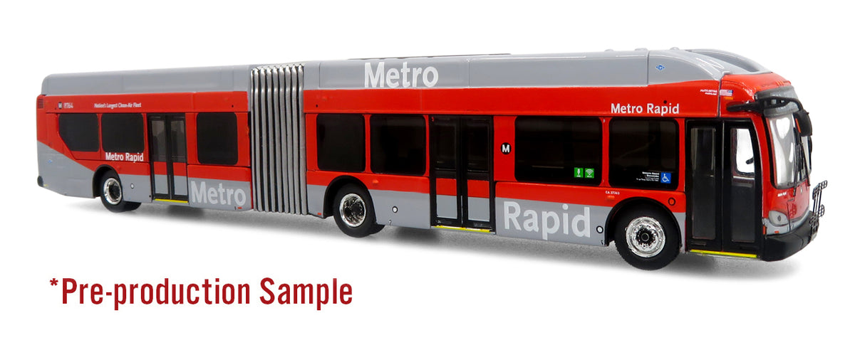 NFI Xcelsior XN60 Articulated Transit Bus: Los Angeles Metro Rapid 1:87 (HO) Diecast Model Bus by Iconic Replicas