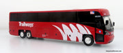MCI D4520 Coach Bus: Burlington Trailways 1:87 (HO) Diecast Model Bus by Iconic Replicas