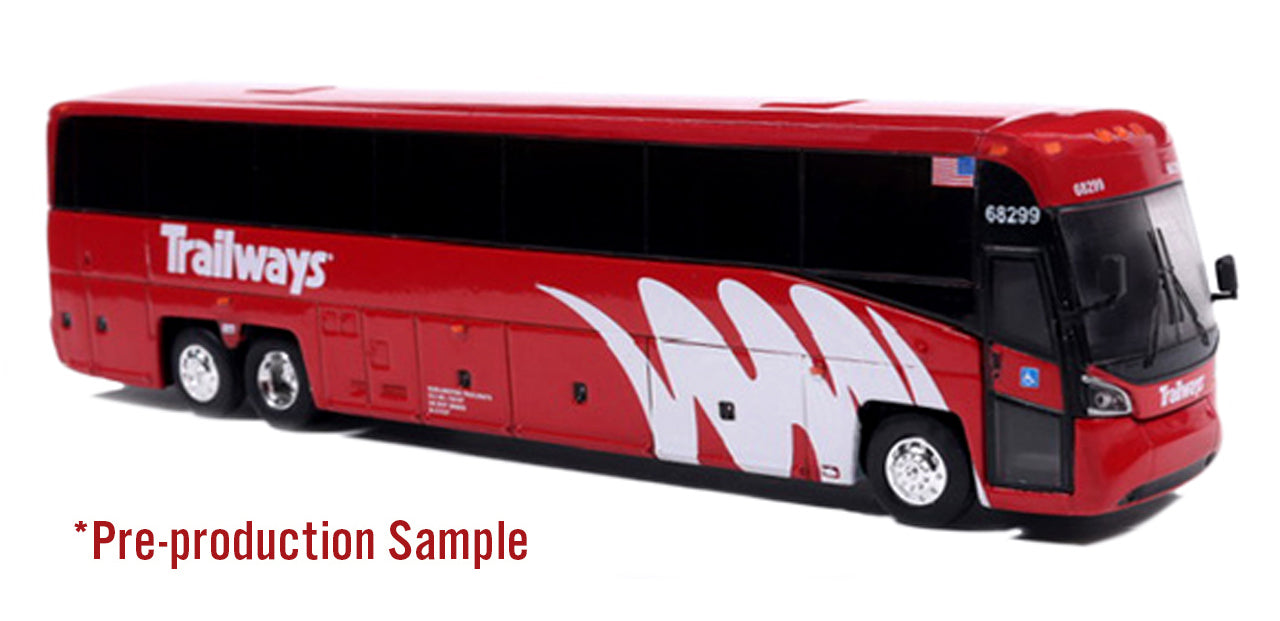 MCI D4520 Coach Bus: Burlington Trailways 1:87 (HO) Diecast Model Bus by Iconic Replicas