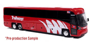 MCI D4520 Coach Bus: Burlington Trailways 1:87 (HO) Diecast Model Bus by Iconic Replicas