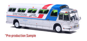 1966 GM PD-4107 “Buffalo” Coach: Greyhound Lines 1:87 (HO) Diecast Model Bus by Iconic Replicas