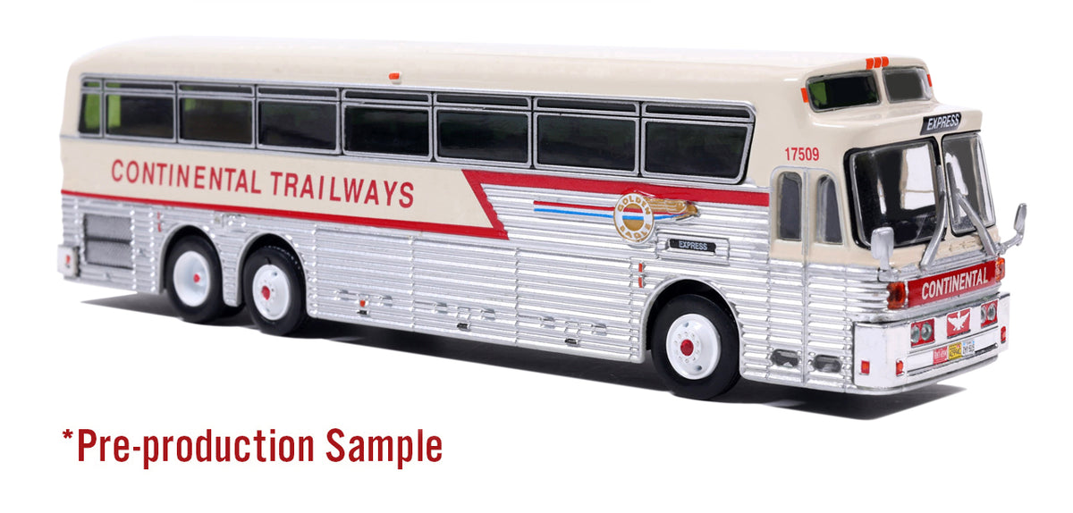 1969 Eagle Model 05 Coach: Continental Trailways Silver Eagle 1:87 (HO) Diecast Model Bus by Iconic Replicas