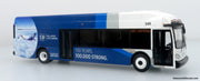 NFI Xcelsior XN40 Airport Crew Transit Bus: Delta 100th Anniversary 1:87 (HO) Diecast Model Bus by Iconic Replicas