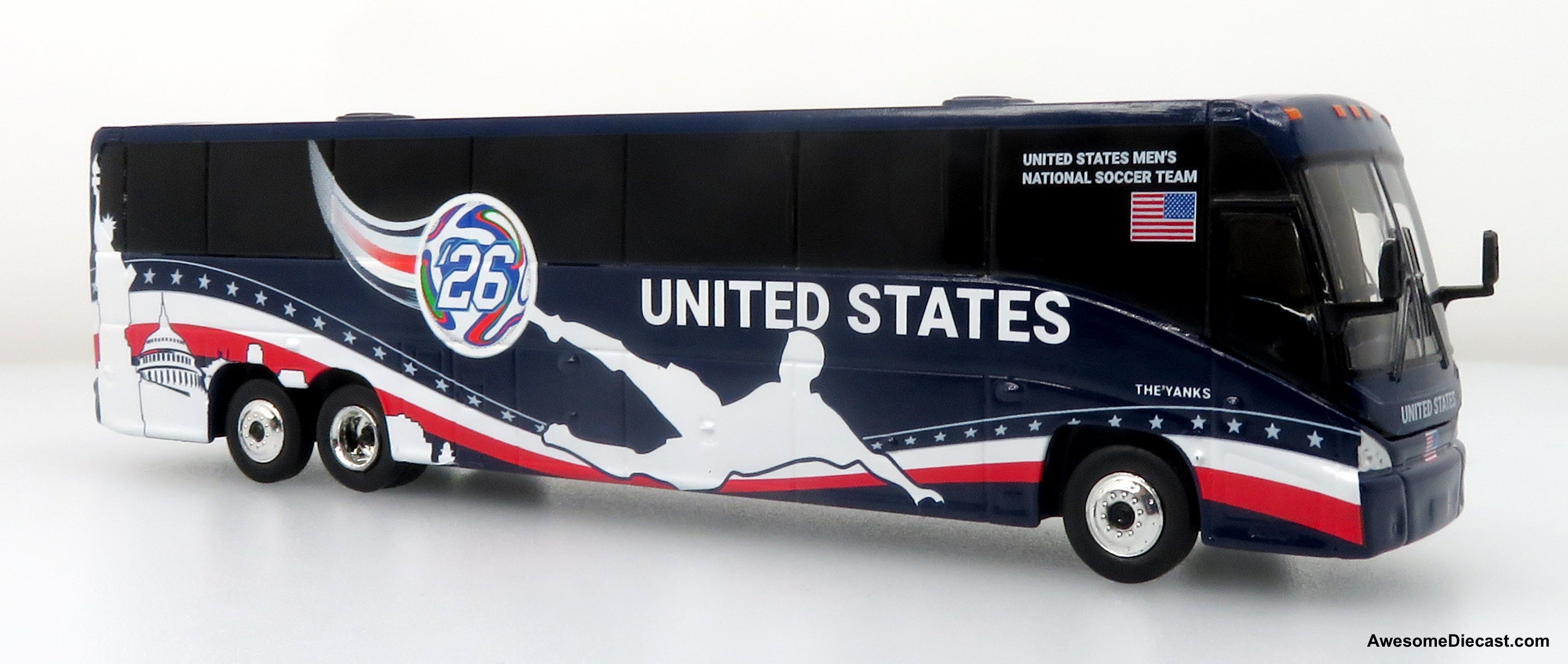 MCI J4500 Coach: World Cup USA National Team 1:87 (HO) Diecast Model Bus by Iconic Replicas