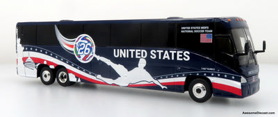 MCI J4500 Coach: World Cup USA National Team 1:87 (HO) Diecast Model Bus by Iconic Replicas