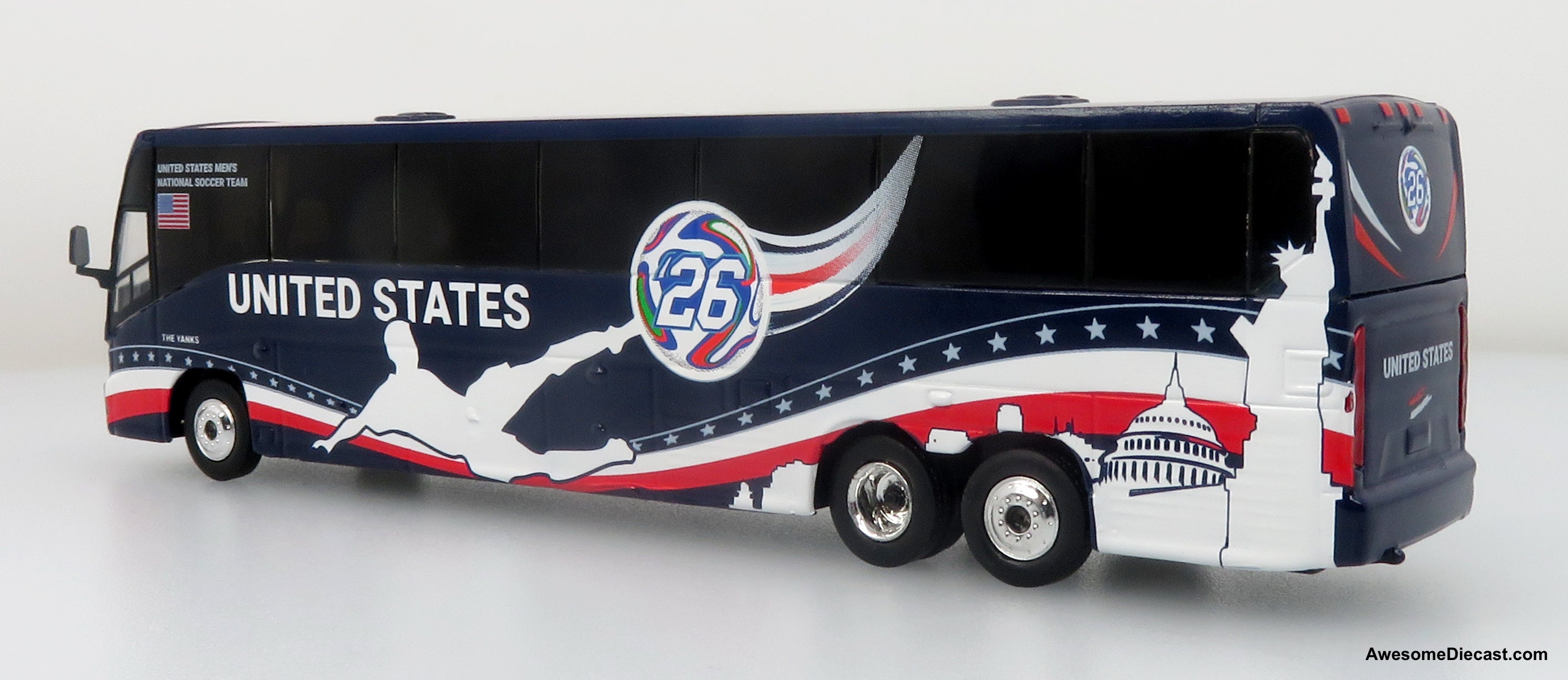 MCI J4500 Coach: World Cup USA National Team 1:87 (HO) Diecast Model Bus by Iconic Replicas