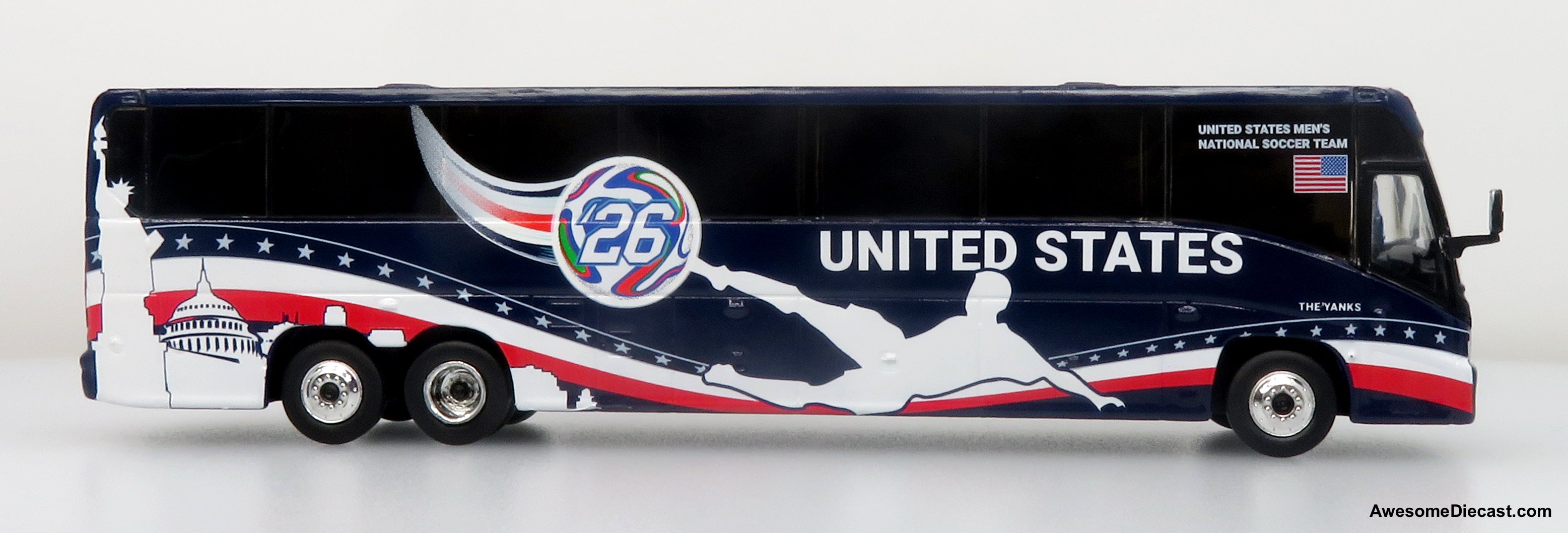 MCI J4500 Coach: World Cup USA National Team 1:87 (HO) Diecast Model Bus by Iconic Replicas