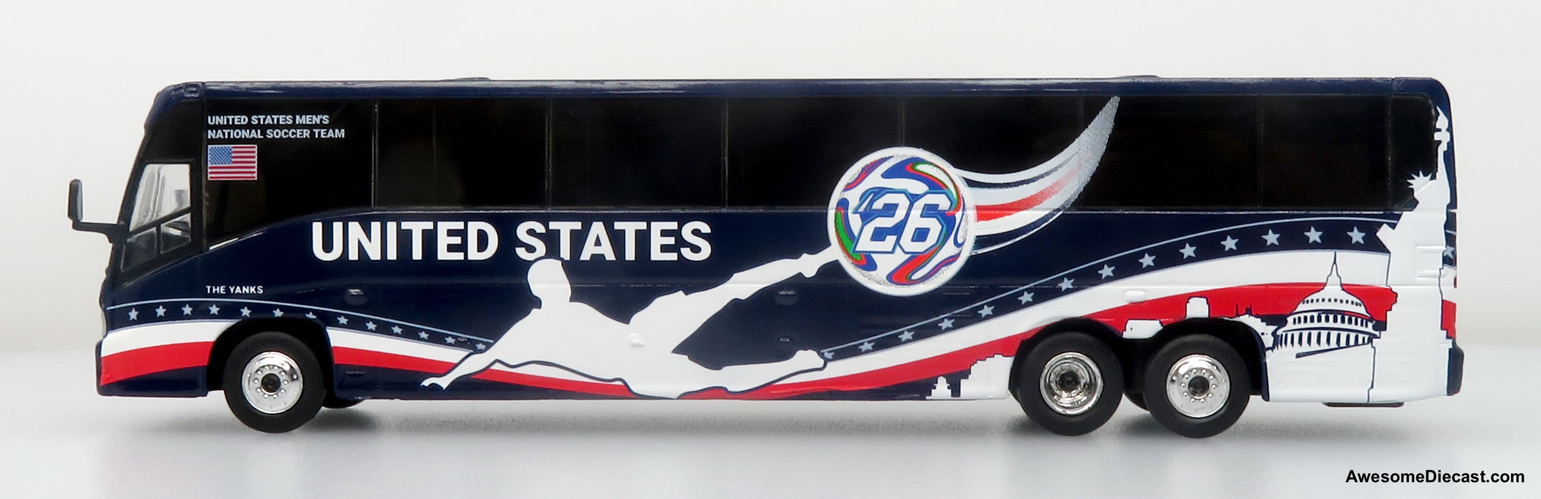 MCI J4500 Coach: World Cup USA National Team 1:87 (HO) Diecast Model Bus by Iconic Replicas