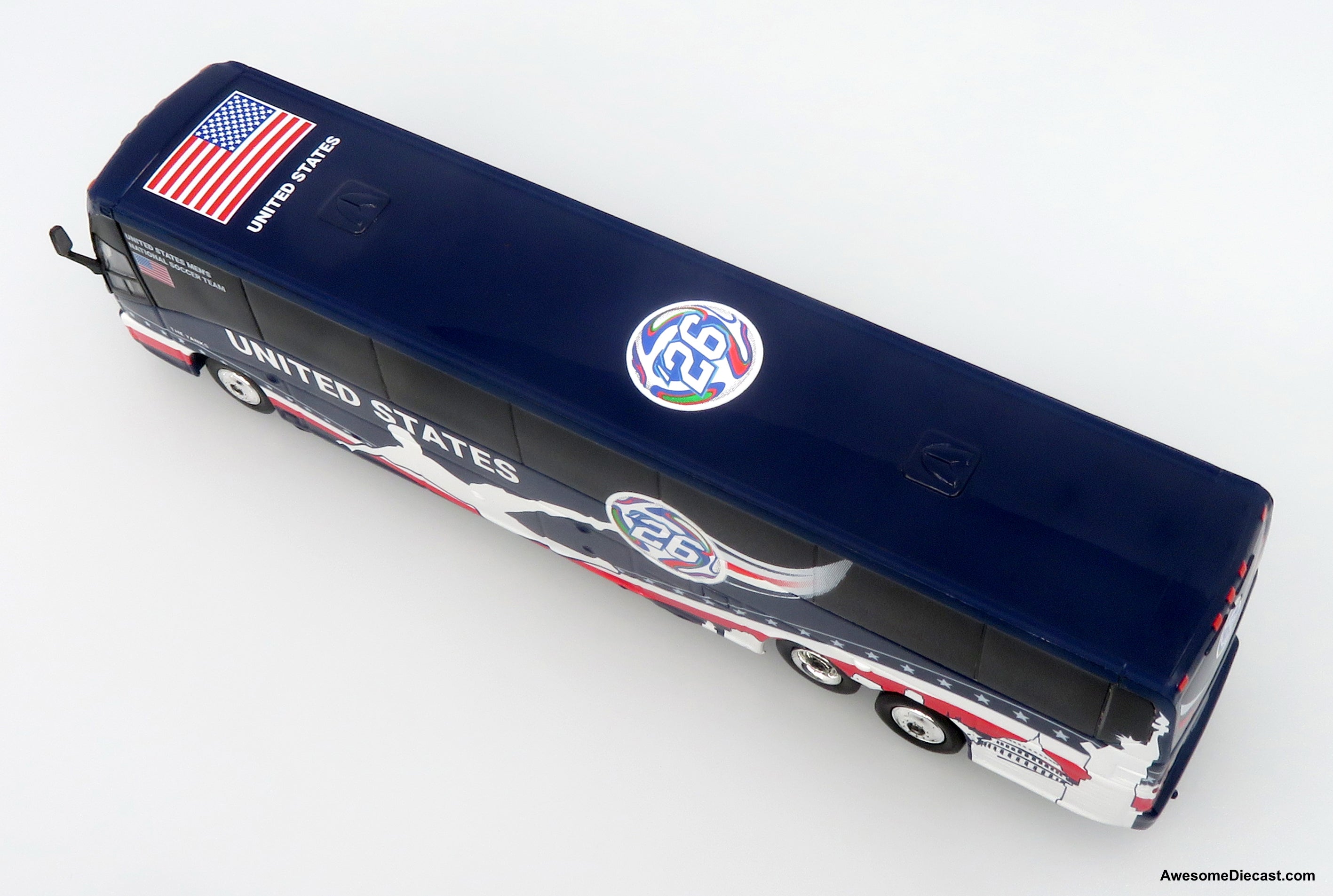 MCI J4500 Coach: World Cup USA National Team 1:87 (HO) Diecast Model Bus by Iconic Replicas
