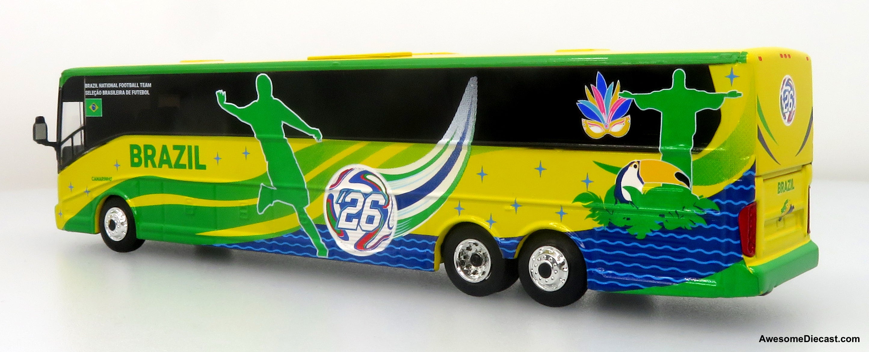 Van Hool CX-45 Coach: World Cup Brazil National Team 1:87 (HO) Diecast Model Bus by Iconic Replicas