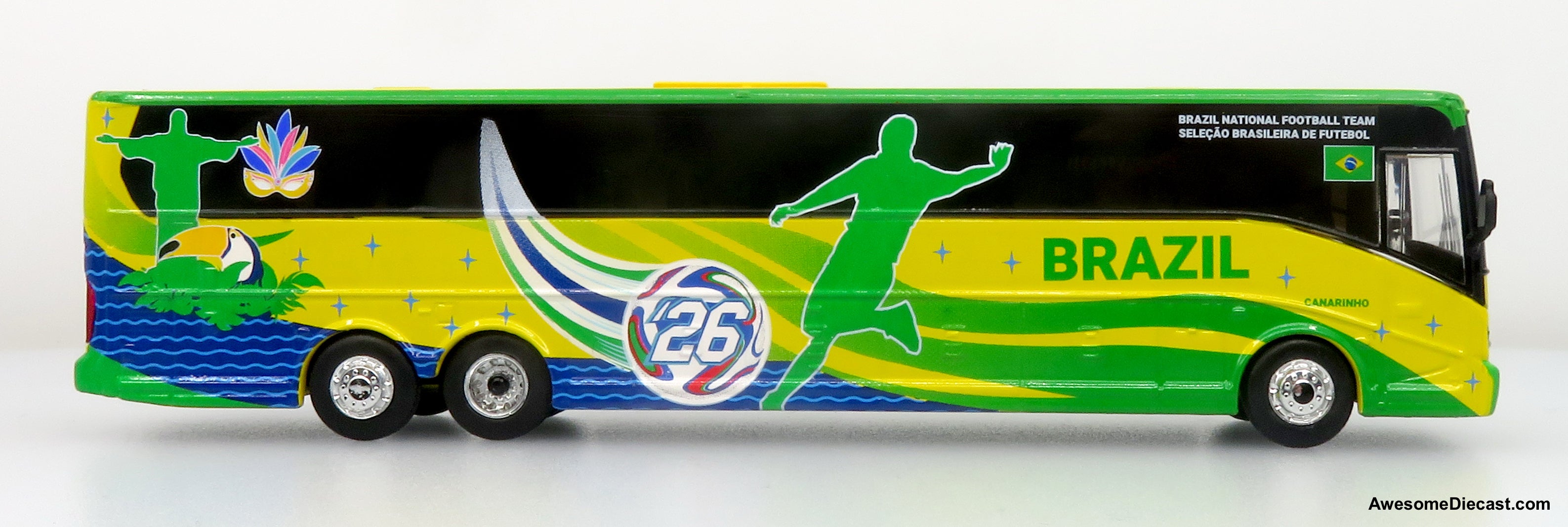 Van Hool CX-45 Coach: World Cup Brazil National Team 1:87 (HO) Diecast Model Bus by Iconic Replicas