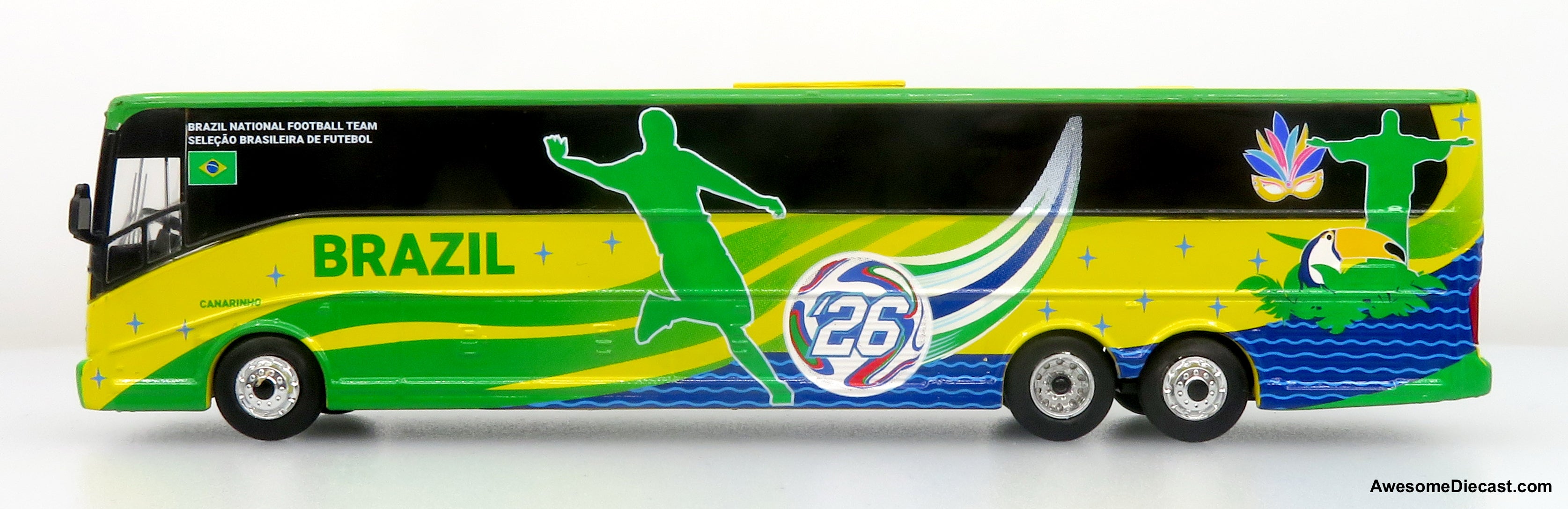 Van Hool CX-45 Coach: World Cup Brazil National Team 1:87 (HO) Diecast Model Bus by Iconic Replicas