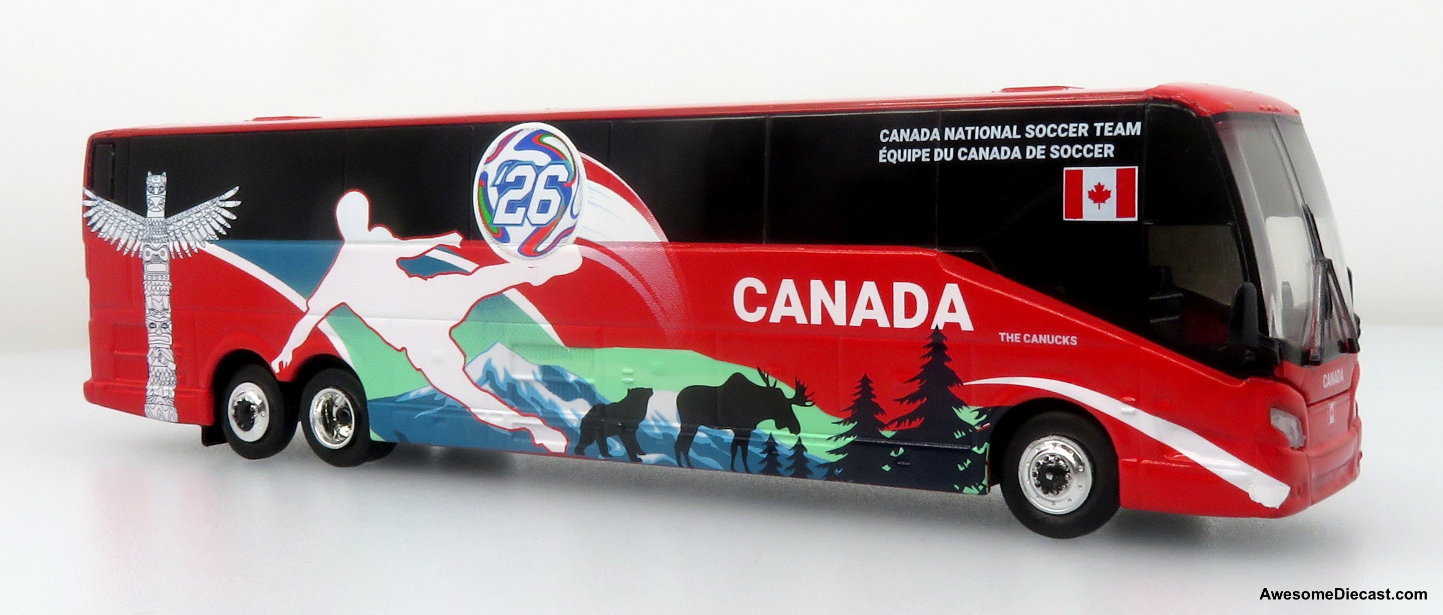 Prevost H3-45 Coach: World Cup Canada National Team 1:87 (HO) Diecast Model Bus by Iconic Replicas