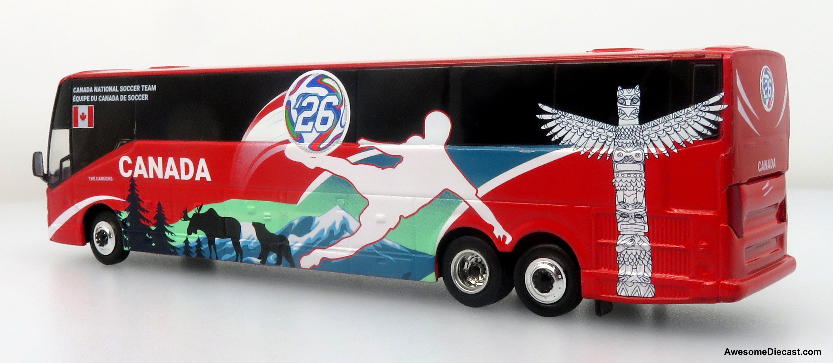 Prevost H3-45 Coach: World Cup Canada National Team 1:87 (HO) Diecast Model Bus by Iconic Replicas