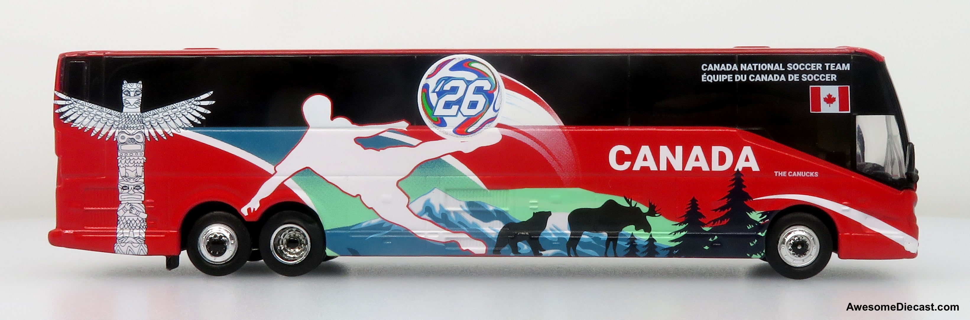 Prevost H3-45 Coach: World Cup Canada National Team 1:87 (HO) Diecast Model Bus by Iconic Replicas