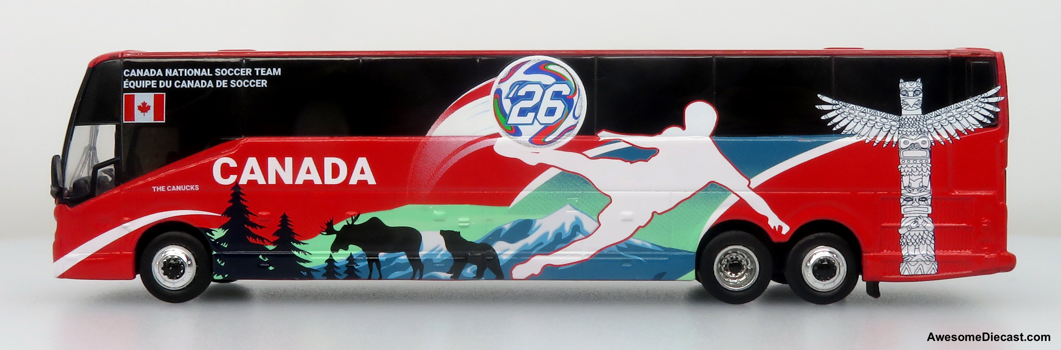 Prevost H3-45 Coach: World Cup Canada National Team 1:87 (HO) Diecast Model Bus by Iconic Replicas