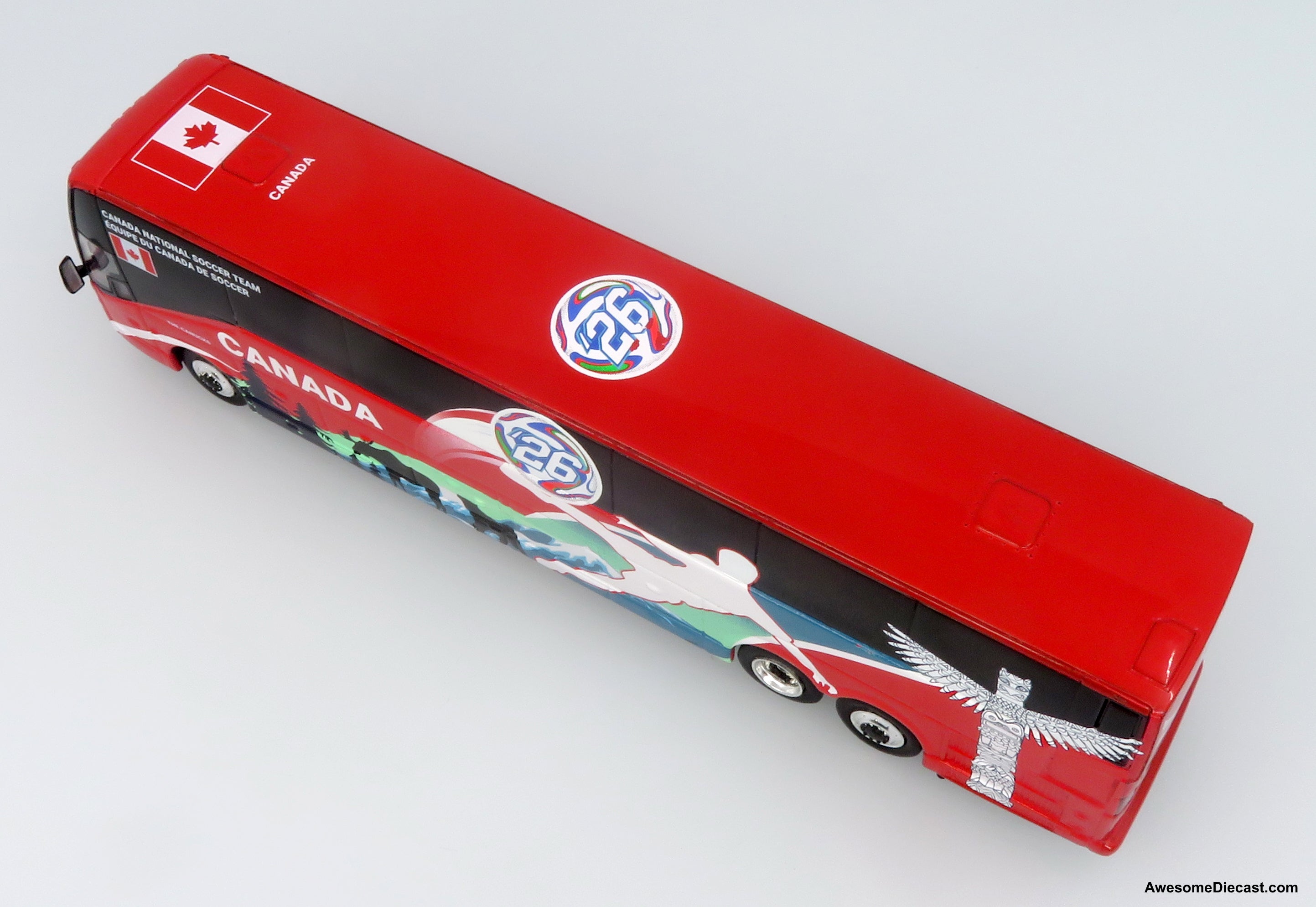 Prevost H3-45 Coach: World Cup Canada National Team 1:87 (HO) Diecast Model Bus by Iconic Replicas