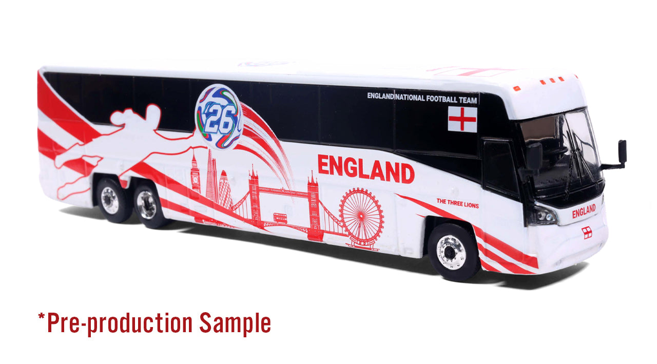 MCI D4520 Coach: World Cup England National Team 1:87 (HO) Diecast Model Bus by Iconic Replicas