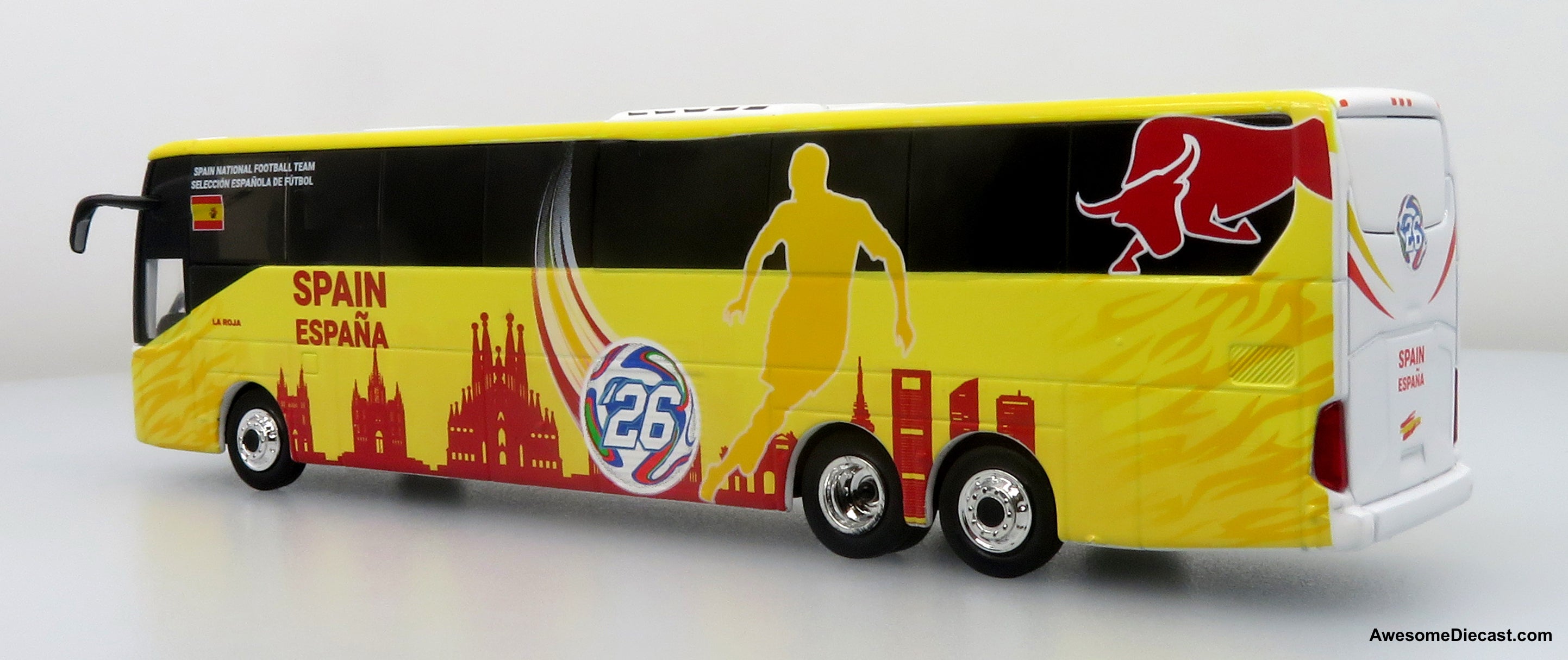 Mercedes-Benz Tourrider Coach: World Cup Spain National Team 1:87 (HO) Diecast Model Bus by Iconic Replicas