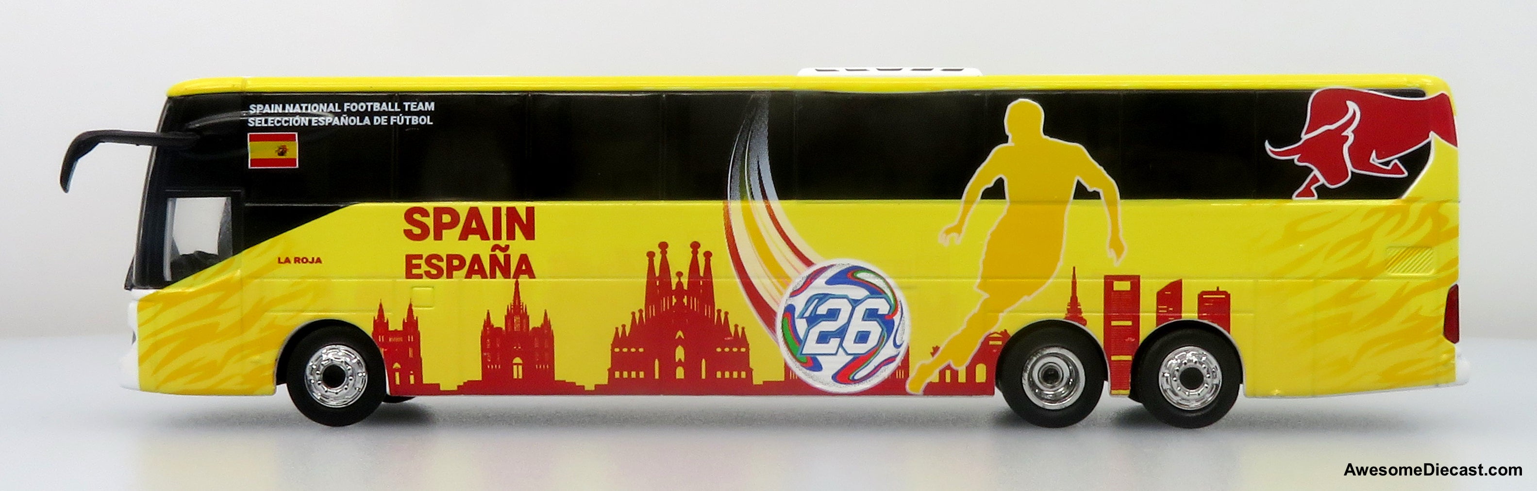 Mercedes-Benz Tourrider Coach: World Cup Spain National Team 1:87 (HO) Diecast Model Bus by Iconic Replicas