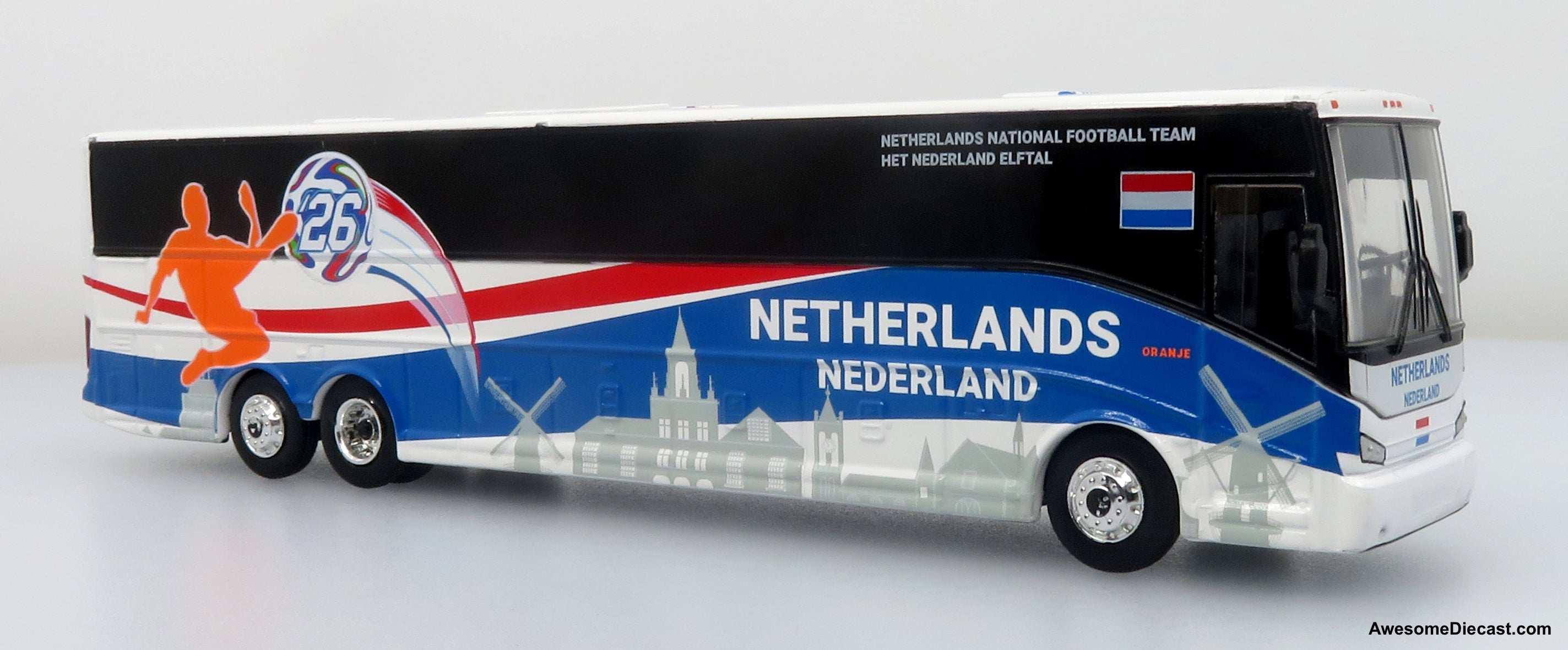 Van Hool CX-45 Coach: World Cup Netherlands National Team 1:87 (HO) Diecast Model Bus by Iconic Replicas