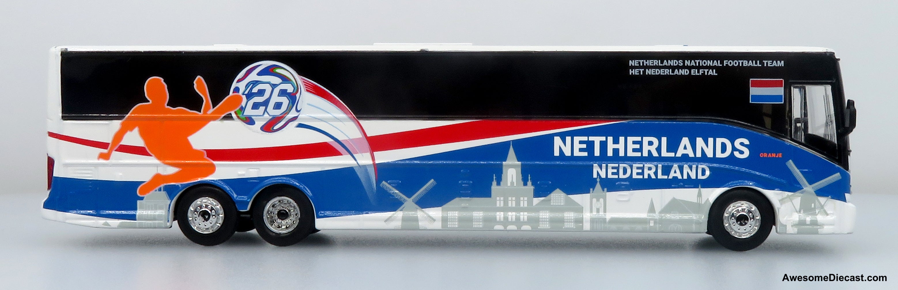 Van Hool CX-45 Coach: World Cup Netherlands National Team 1:87 (HO) Diecast Model Bus by Iconic Replicas