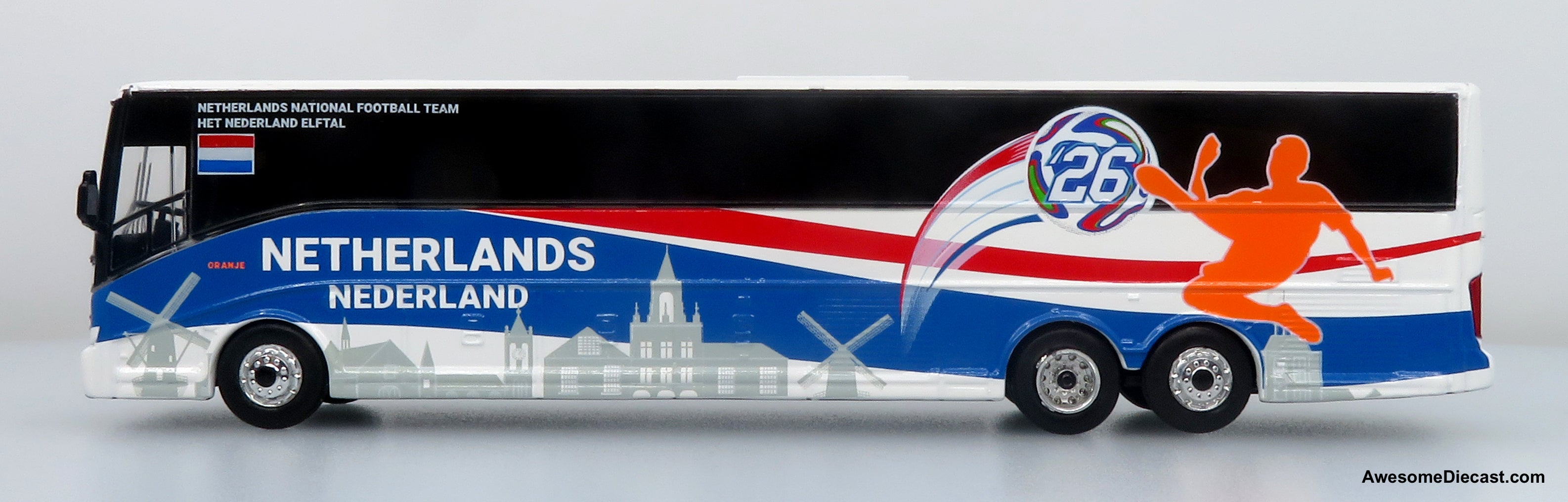 Van Hool CX-45 Coach: World Cup Netherlands National Team 1:87 (HO) Diecast Model Bus by Iconic Replicas