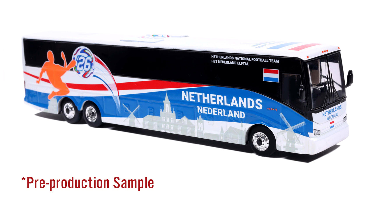Van Hool CX-45 Coach: World Cup Netherlands National Team 1:87 (HO) Diecast Model Bus by Iconic Replicas
