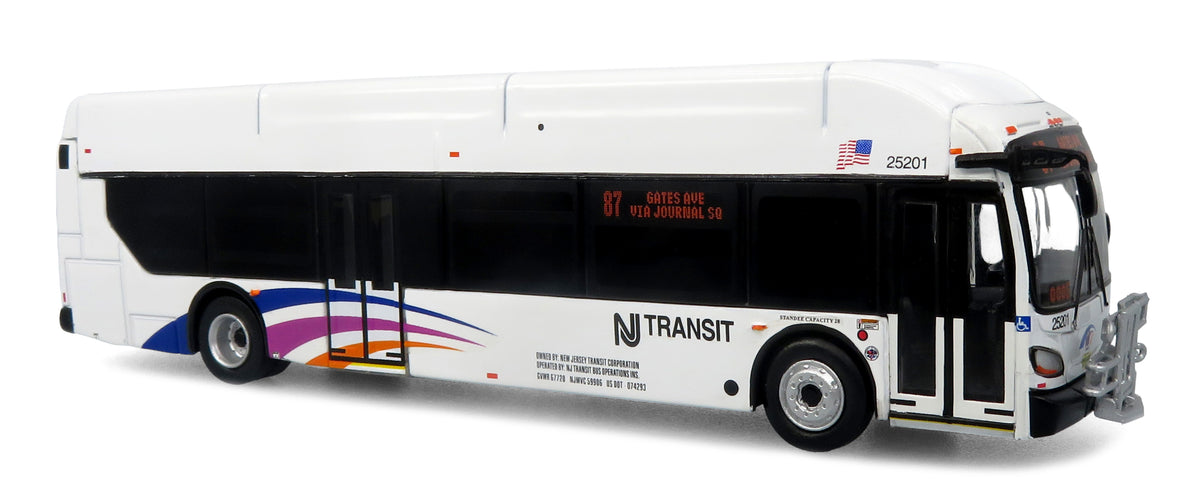 NFI Xcelsior XN40 Transit Bus: New Jersey Transit 1:87 (HO) Diecast Model Bus by Iconic Replicas