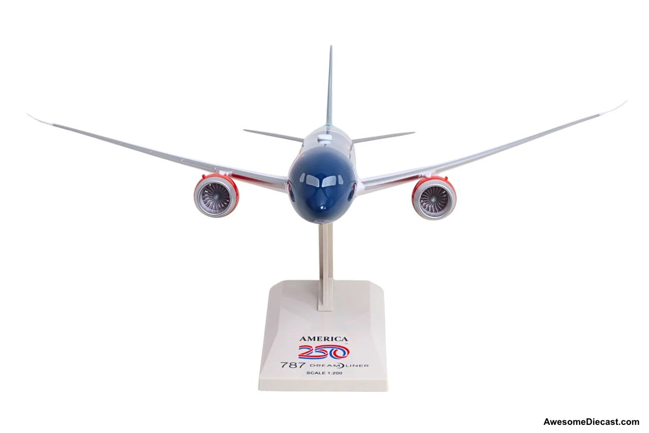 Boeing 787-9 Dreamliner: America 250th Anniversary 1:200 ABS Plastic Model Plane by Sky Marks