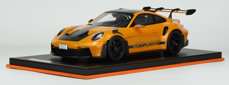 Porsche 911 (992) GT3 RS, Orange w/Black Wheels 1:12 Resin Cast Model by Ivy Merit
