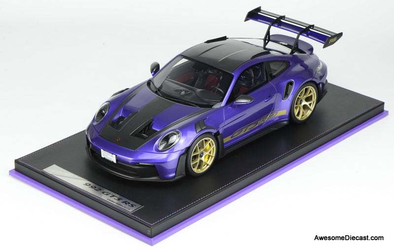 Porsche 911 (992) GT3 RS, Purple w/Gold Wheels 1:12 Resin Cast Model by Ivy Merit